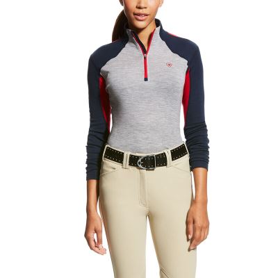 Ariat Cadence Wool 1/4 Zip Baselayer Ženske Baselayer Tamnoplave | HR-728607