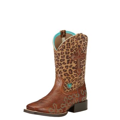 Ariat Crossroads Dječje Kaubojske Čizme Leopard | HR-389566