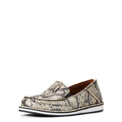 Ariat Cruiser Ženske Mokasinke Crne Bijele Zmijski Print | HR-285866