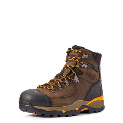 Ariat Endeavor 6" Lace Up Waterproof Carbon Toe Muške Radne Čizme Čokoladne Smeđe | HR-204849