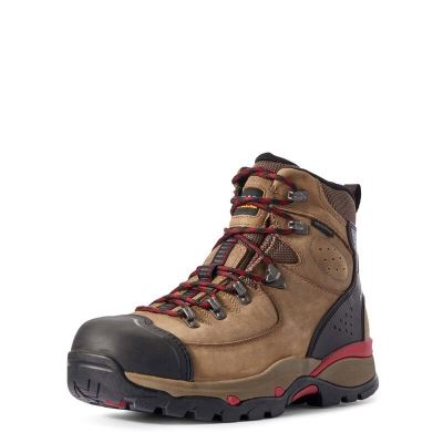 Ariat Endeavor 6" Lace Up Waterproof Muške Radne Čizme Smeđe Čokoladne | HR-206133