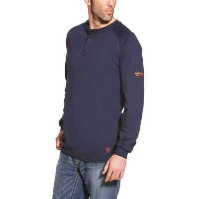 Ariat FR Henley Top Muške Henley Tamnoplave | HR-486691