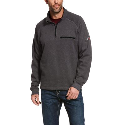 Ariat FR Rev 1/4 Zip Top Muške Jakne Tamno Sive | HR-124170