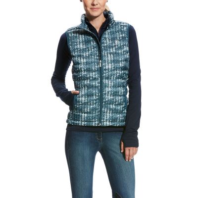 Ariat Ideal Down Vest Ženske Prsluk Zelene Bijele | HR-646501