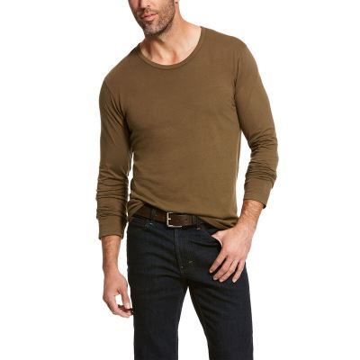 Ariat Long Sleeve Crew Muške Majice Bijele | HR-810340