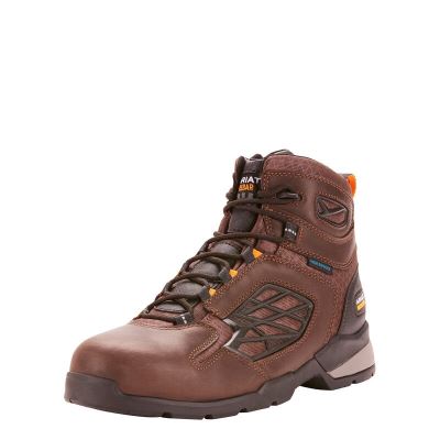 Ariat Rebar Flex 6" Lace Up Waterproof Composite Toe Muške Radne Čizme Tamno Smeđe | HR-248787