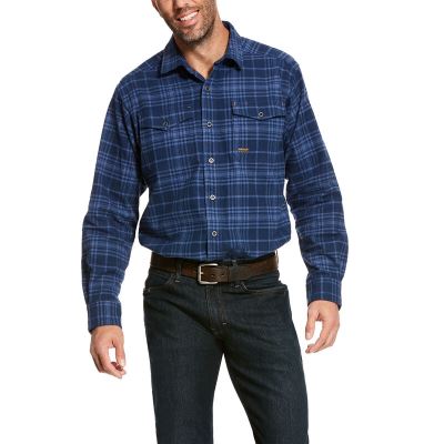 Ariat Rebar Heavyweight Flannel Classic Fit Muške Košulje Tamnoplave | HR-810320