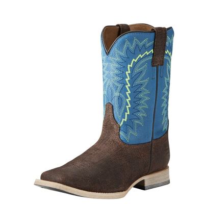 Ariat Relentless Elite Dječje Kaubojske Čizme Čokoladne Plave | HR-240146