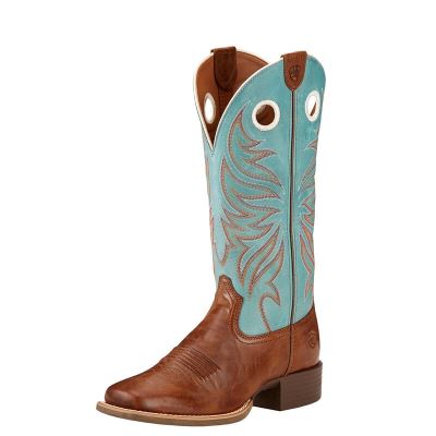 Ariat Round Up Ryder Ženske Čizme Za Kaubojku Smeđe Zelene | HR-399938