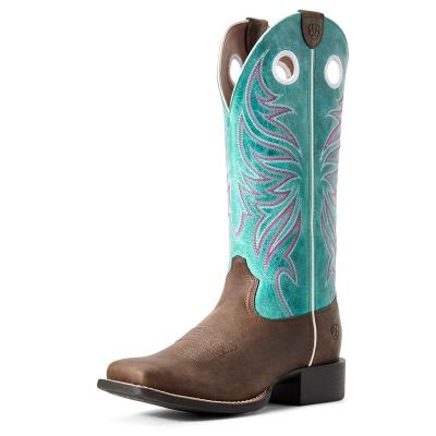 Ariat Round Up Ryder Ženske Čizme Za Kaubojku Smeđe Plave | HR-947953