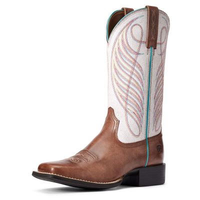 Ariat Round Up Wide Square Toe Ženske Čizme Za Kaubojku Smeđe Roze | HR-334320