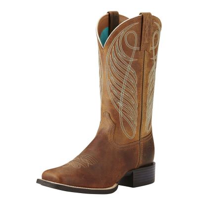 Ariat Round Up Wide Square Toe Ženske Čizme Za Kaubojku Smeđe | HR-428504