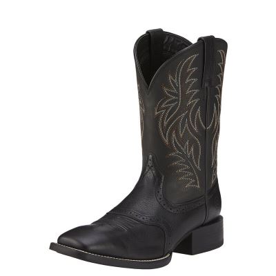 Ariat Sport Wide Square Toe Muške Kaubojske Čizme Crne | HR-359461