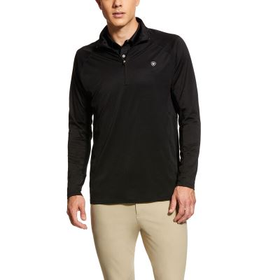 Ariat Sunstopper 1/4 Zip Baselayer Muške Baselayer Crne | HR-007436