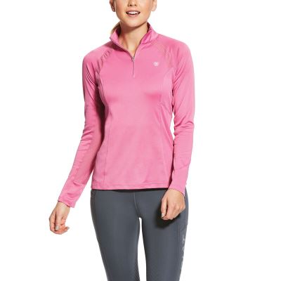 Ariat Sunstopper 2.0 1/4 Zip Baselayer Ženske Baselayer Roze | HR-096997