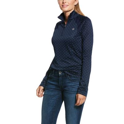 Ariat Sunstopper 2.0 1/4 Zip Baselayer Ženske Baselayer Tamnoplave | HR-245962