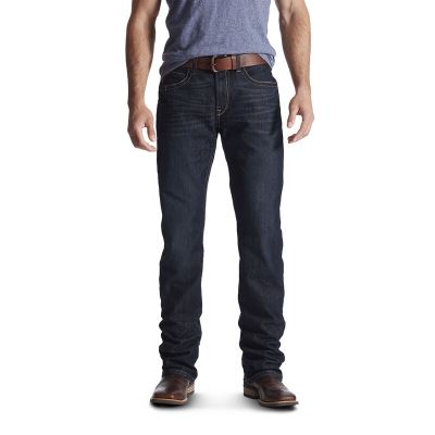 Ariat TEKLow Rise, Bootscut Work Pants - Rebar Denim Muške Traperice Tamno Plave | HR-152552