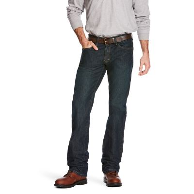 Ariat TEKSlim Fit Work Pants - Rebar Denim Muške Traperice Crne | HR-202442