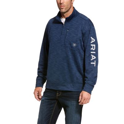 Ariat Team Logo 1/4 Zip Top Muške Topi Indigo | HR-849135