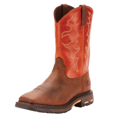 Ariat WorkHog Wide Square Toe Muške Radne Čizme Smeđe Narančaste | HR-785374