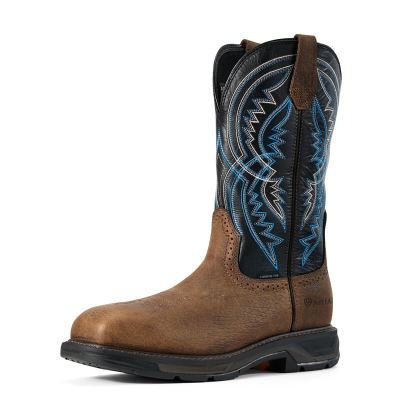 Ariat WorkHog XT Coil Wide Square Toe Carbon Toe Muške Radne Čizme Smeđe Tamnoplave | HR-320858