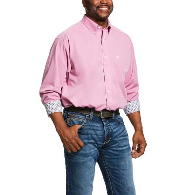 Ariat Wrinkle Free Solid Pinpoint Oxford Classic Fit Muške Košulje Roze | HR-509109