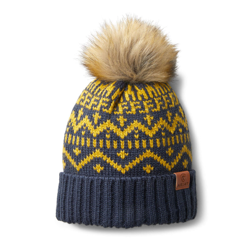 Ariat Aztec Beanie Ženske Beanie Tamnoplave Žute | HR-957043