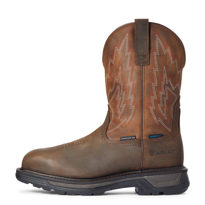 Ariat Big Rig Waterproof Composite Toe Muške Radne Čizme Tamno Smeđe | HR-925819