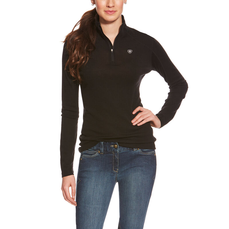 Ariat Cadence Wool 1/4 Zip Baselayer Ženske Baselayer Crne | HR-537816