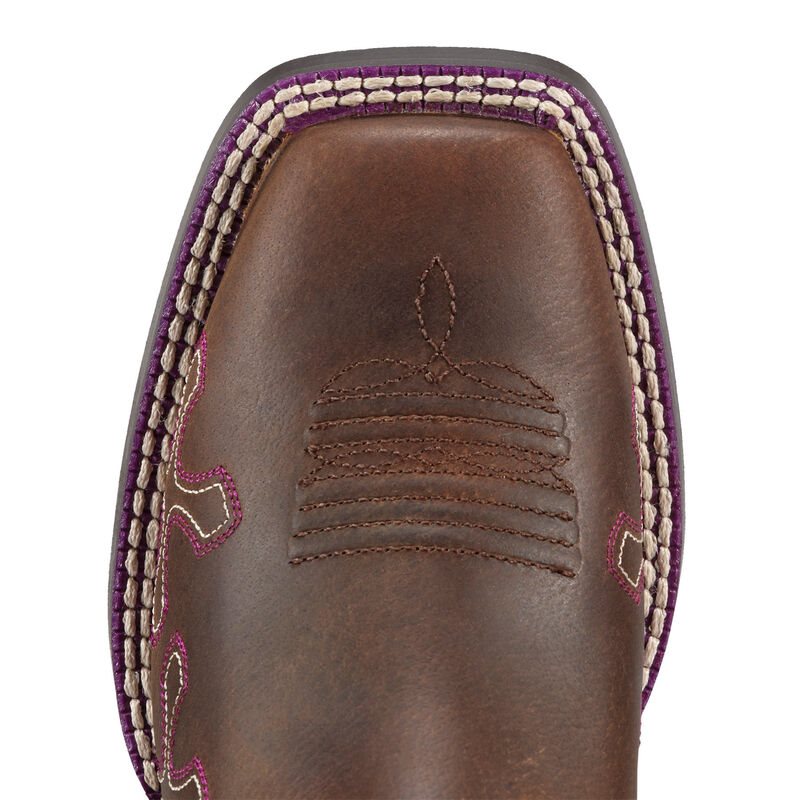 Ariat Crossroads Cowboy Dječje Kaubojske Čizme Smeđe Roze | HR-903648