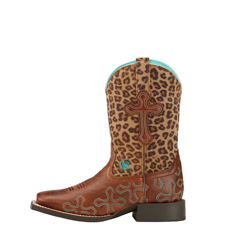 Ariat Crossroads Dječje Kaubojske Čizme Leopard | HR-389566