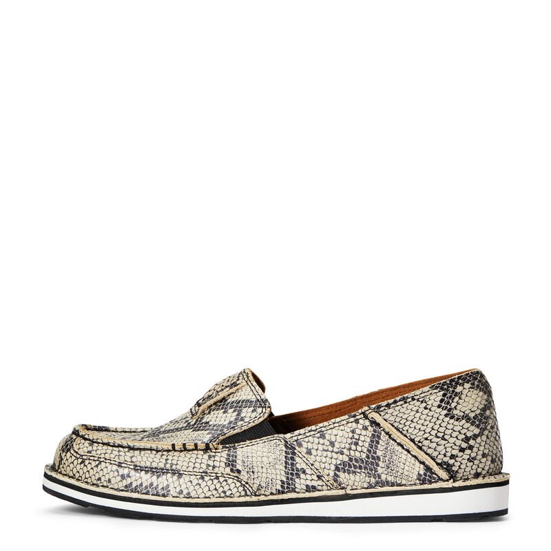 Ariat Cruiser Ženske Mokasinke Crne Bijele Zmijski Print | HR-285866