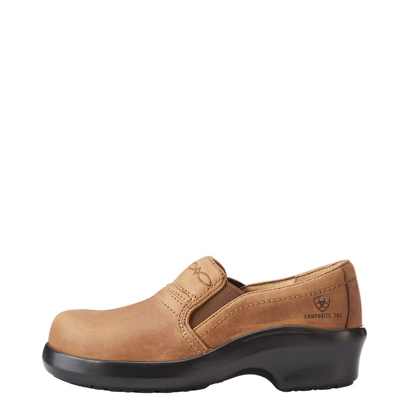 Ariat Expert Safety Clogs SD Composite Toe Ženske Klompe Smeđe | HR-681240