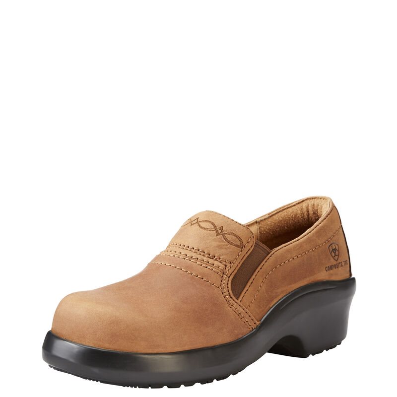 Ariat Expert Safety Clogs SD Composite Toe Ženske Klompe Smeđe | HR-681240