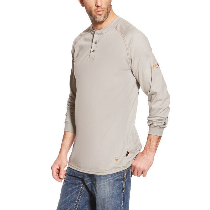 Ariat FR Henley Top Muške Henley Srebrne | HR-914063