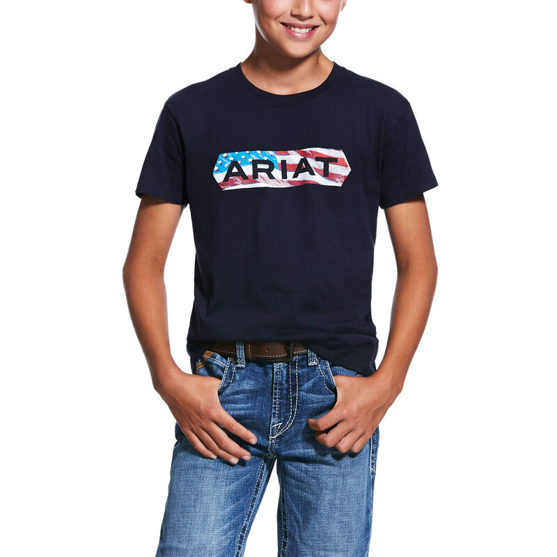 Ariat Flag Tone Dječje Majice Tamnoplave | HR-547114