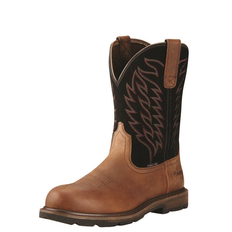 Ariat Groundbreaker Pull-On Steel Toe Muške Radne Čizme Smeđe | HR-382537