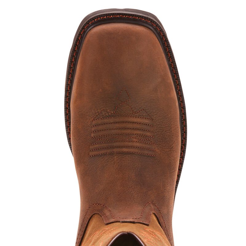 Ariat Groundbreaker Wide Square Toe Waterproof Muške Radne Čizme Tamno Smeđe | HR-021705