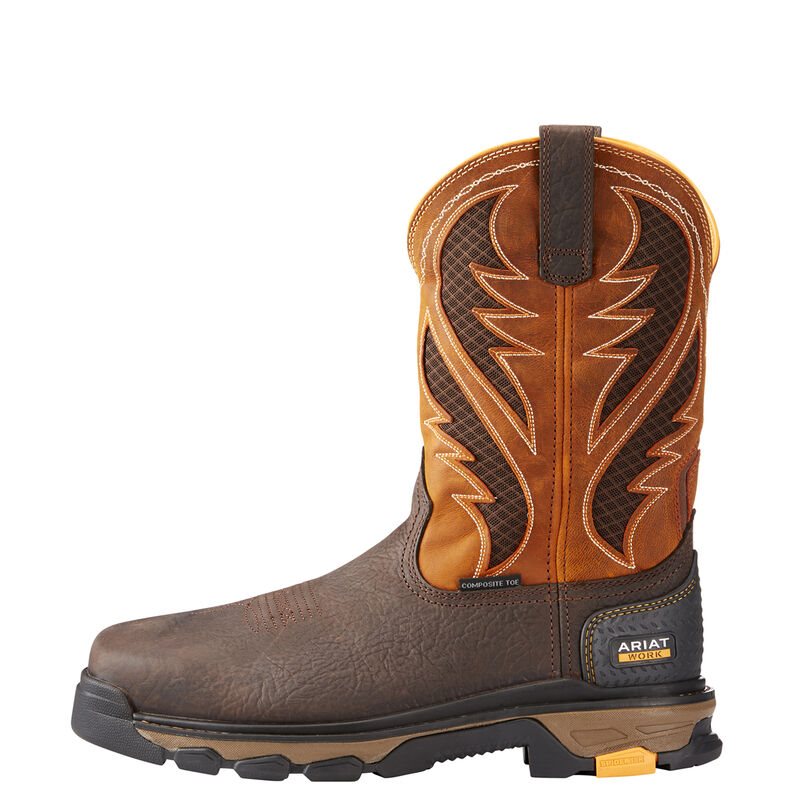 Ariat Intrepid VentTEK Pull On Composite Toe Muške Radne Čizme Smeđe Žute | HR-291230