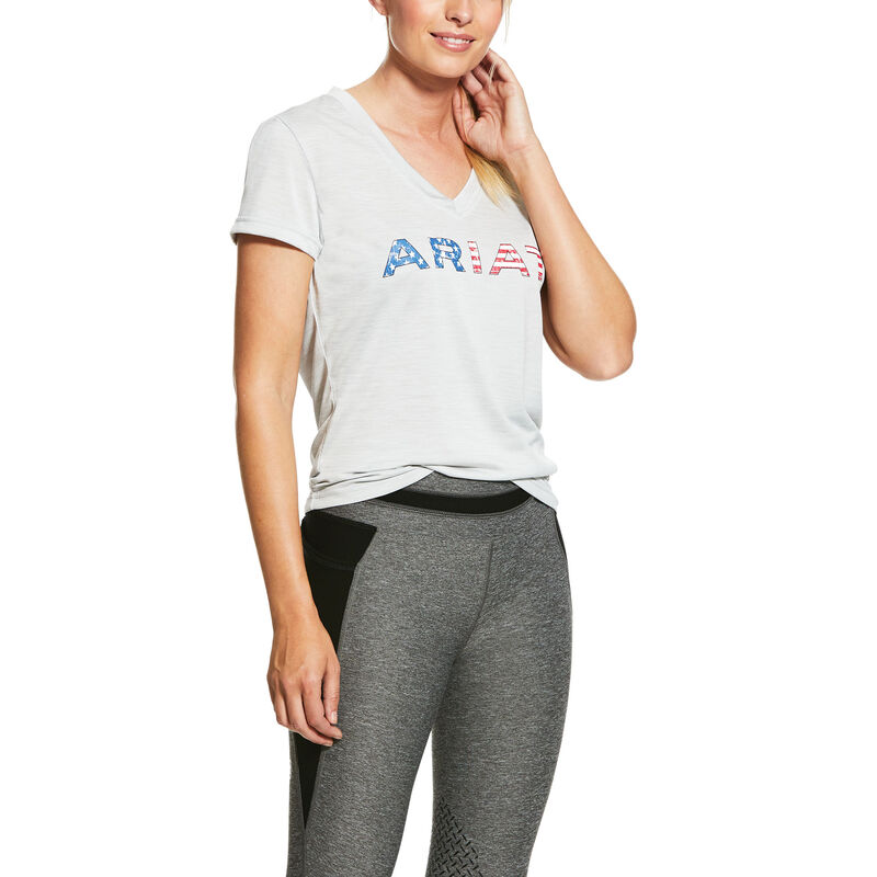 Ariat Laguna Logo Top Ženske Topi Svijetlo Sive | HR-187857