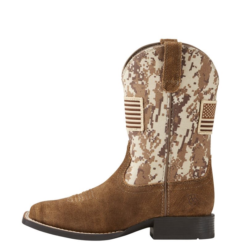 Ariat Patriot Dječje Kaubojske Čizme Smeđe Maskirne | HR-859357