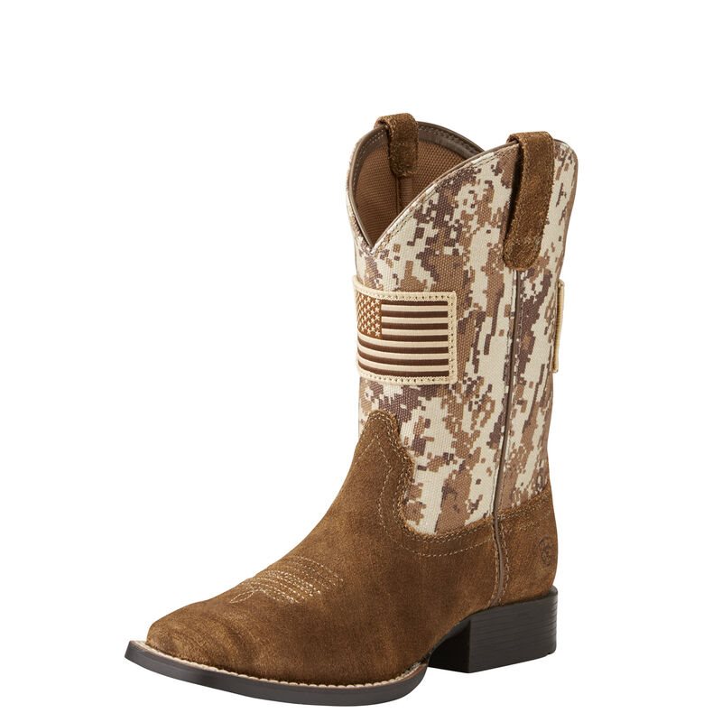 Ariat Patriot Dječje Kaubojske Čizme Smeđe Maskirne | HR-859357