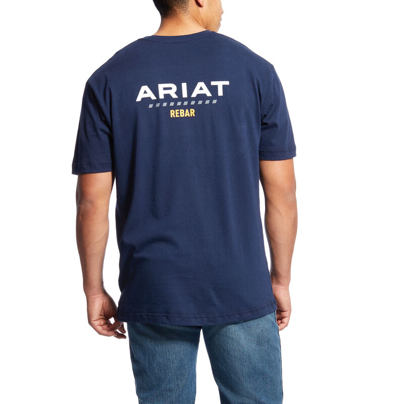 Ariat Rebar Cotton Strong Logo Muške Majice Tamnoplave | HR-195337