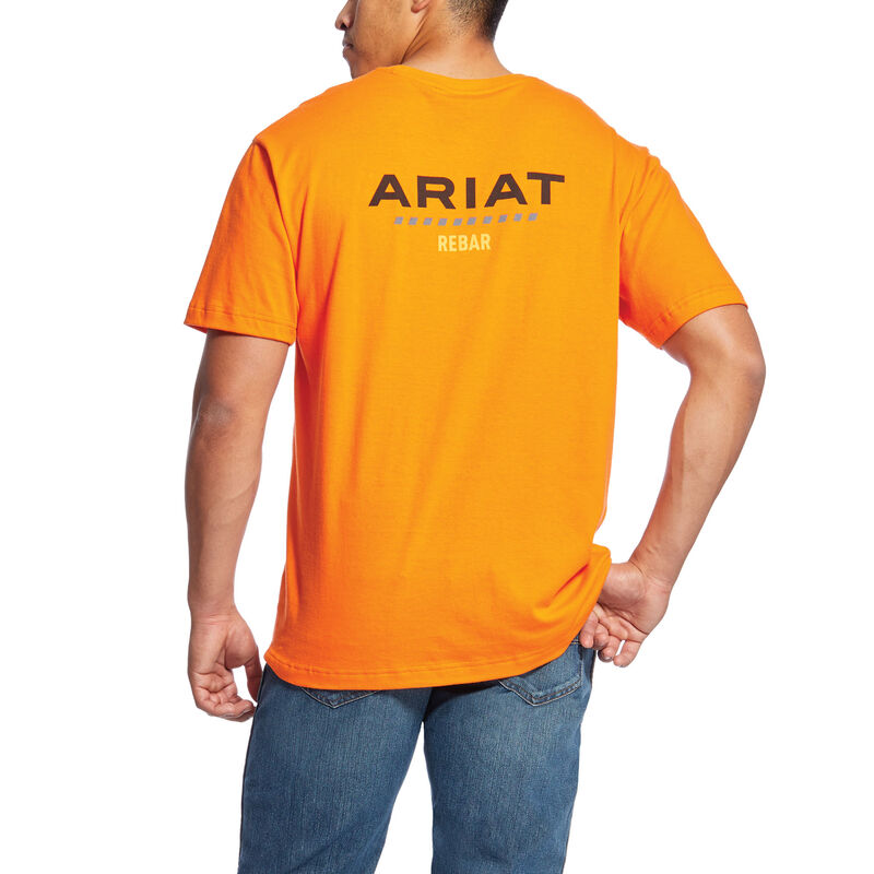 Ariat Rebar Cotton Strong Logo Muške Majice Narančaste | HR-888734