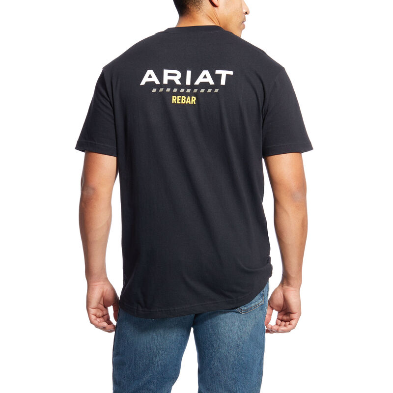 Ariat Rebar Cotton Strong Logo Muške Majice Crne | HR-902369