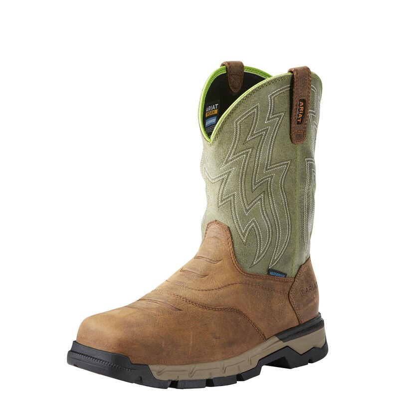 Ariat Rebar Flex Western Waterproof Composite Toe Pull On Muške Radne Čizme Smeđe | HR-196743