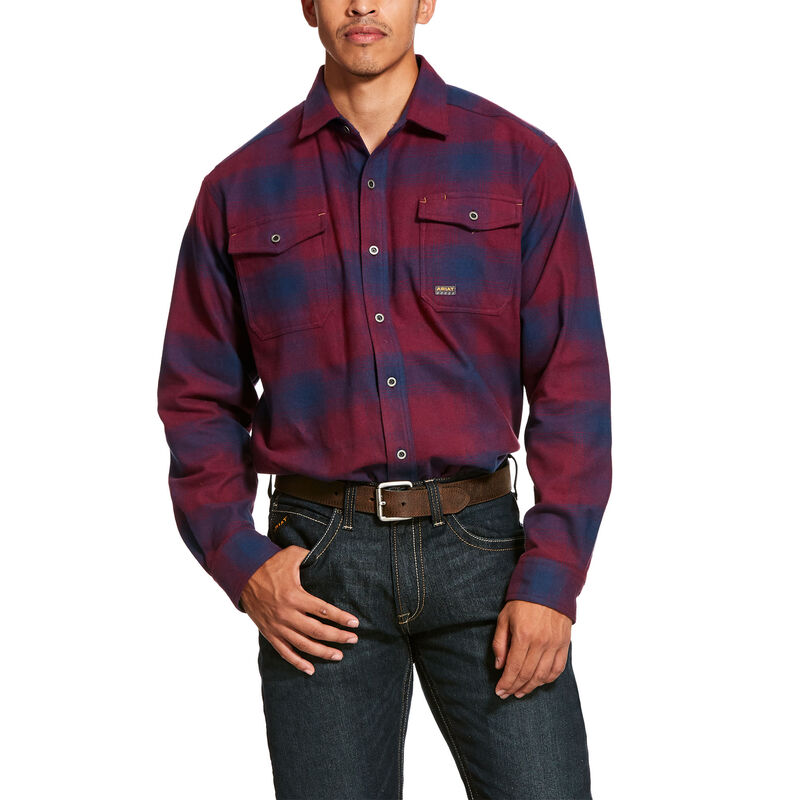 Ariat Rebar Heavyweight Flannel Classic Fit Muške Košulje Bordo | HR-472420