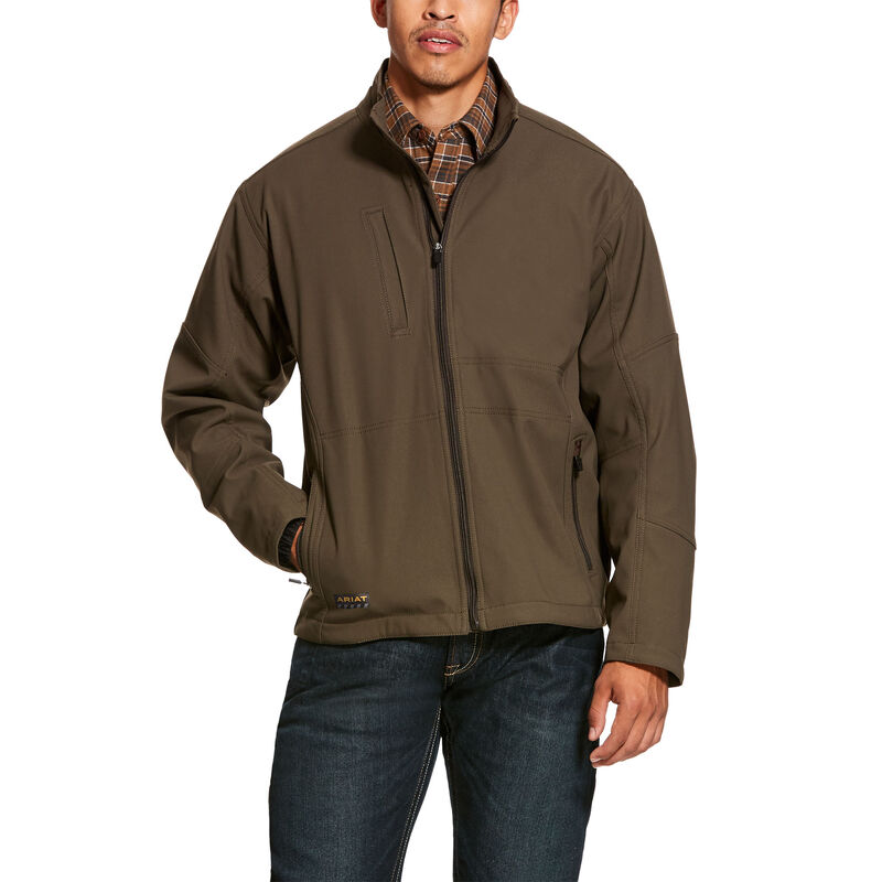 Ariat Rebar Stretch Canvas Softshell Jackets Muške Jakne Tamno Smeđe | HR-653183