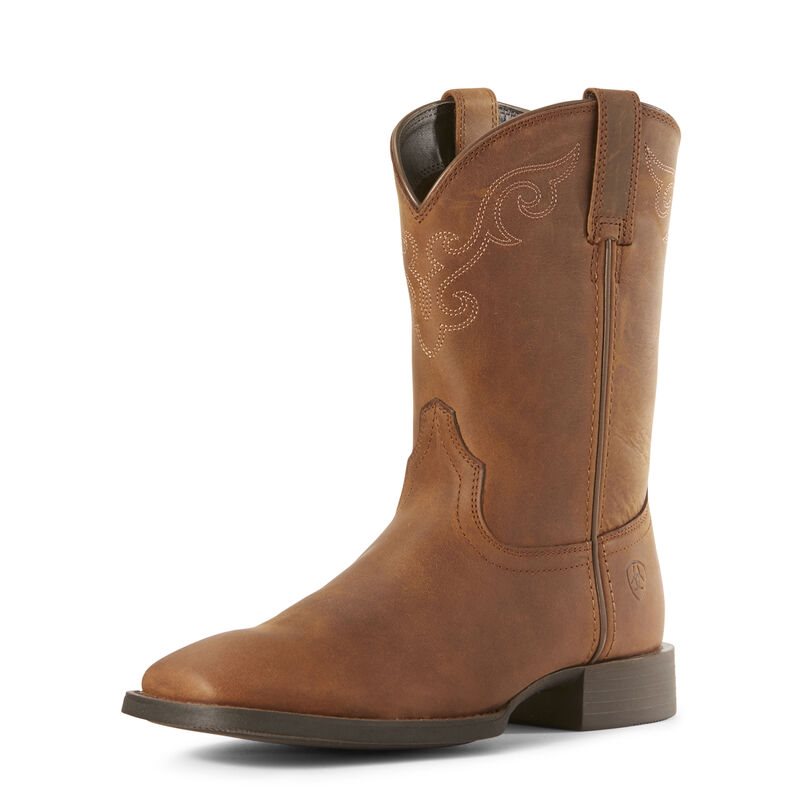 Ariat Roper Wide Square Toe Ženske Čizme Za Kaubojku Smeđe | HR-618250