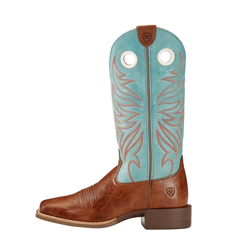 Ariat Round Up Ryder Ženske Čizme Za Kaubojku Smeđe Zelene | HR-399938